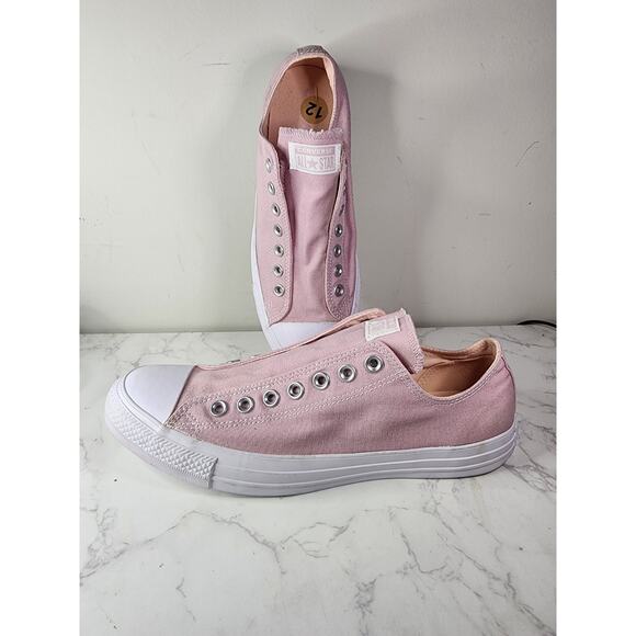 Converse Pink Chuck Taylor All Star Laceless Slip-On Sneaker Men 10 Women 12 - Picture 2 of 6